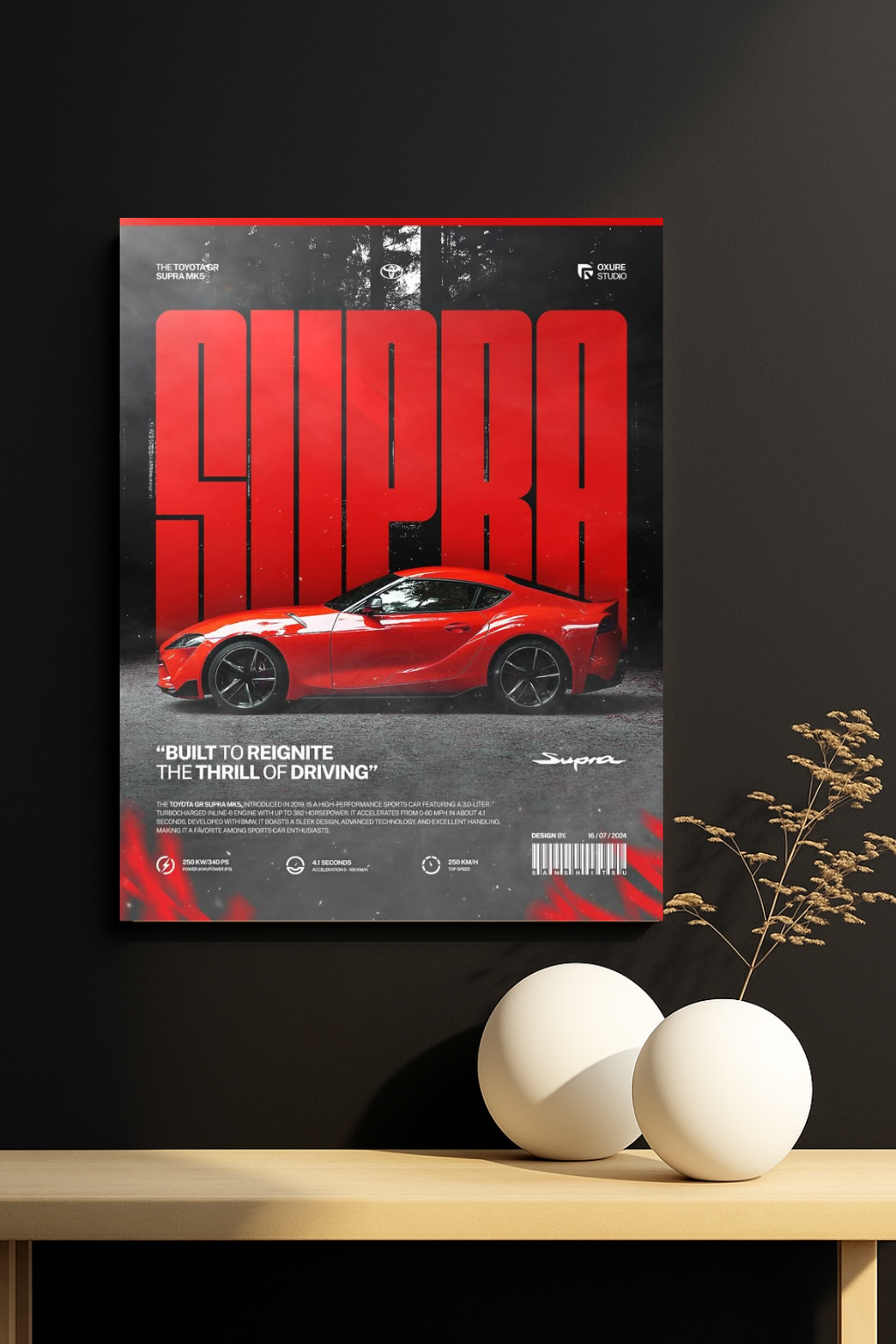 Supra Redline Hero #12 || Modern JDM Car poster