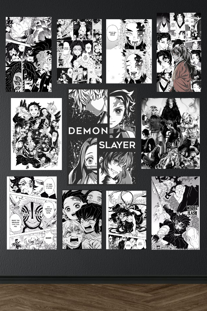Jujutsu Kaisen || Black & White Manga collage poster