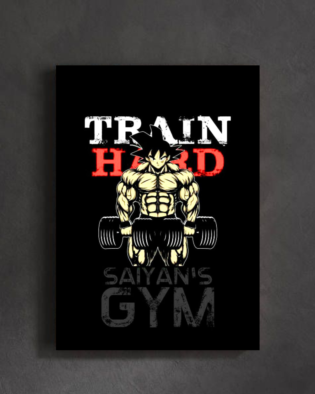 "Train Hard Anime Fitness Poster"