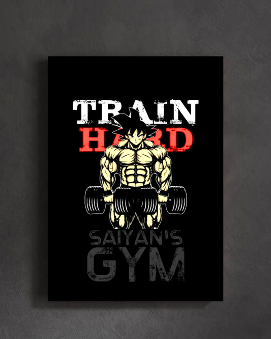 "Train Hard Anime Fitness Poster"