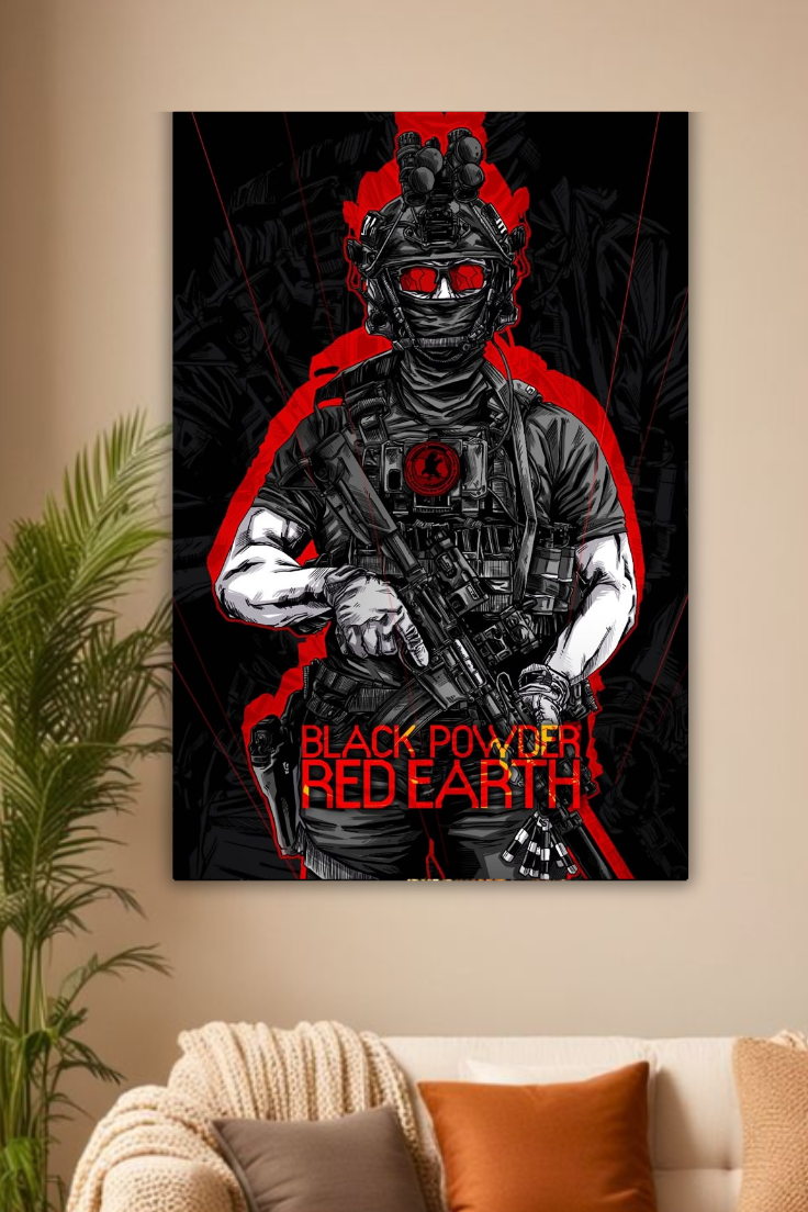 Red earth army bold Poster