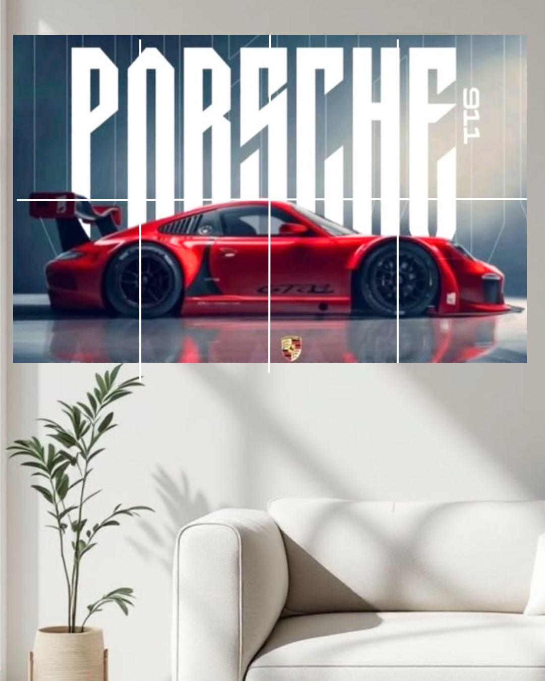 Porsche red split posters
