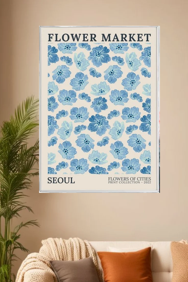 Blue flower asthetic posters