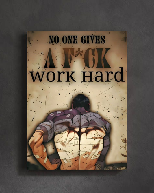 "Work Hard — No Excuses Gym Poster"