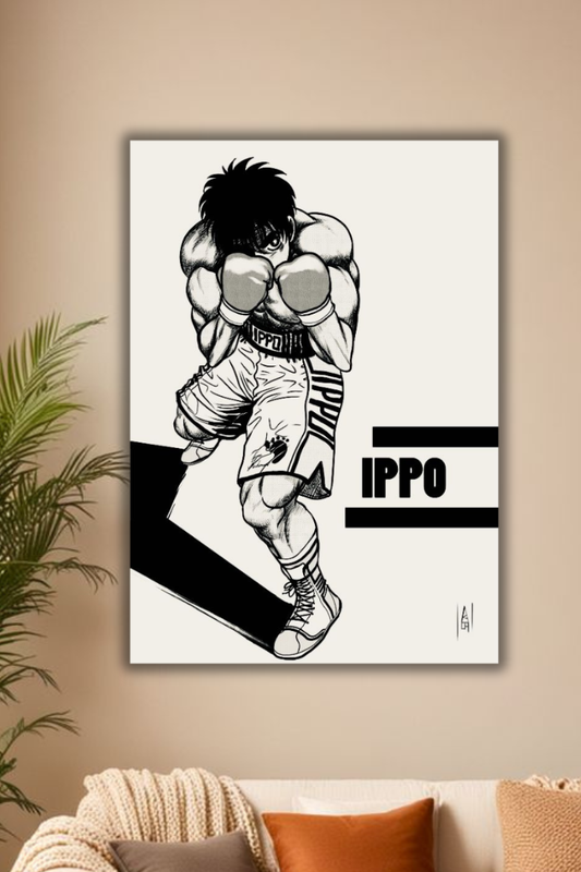 Boxing Champion Victory Anime Poster – IPPO’s Triumph"