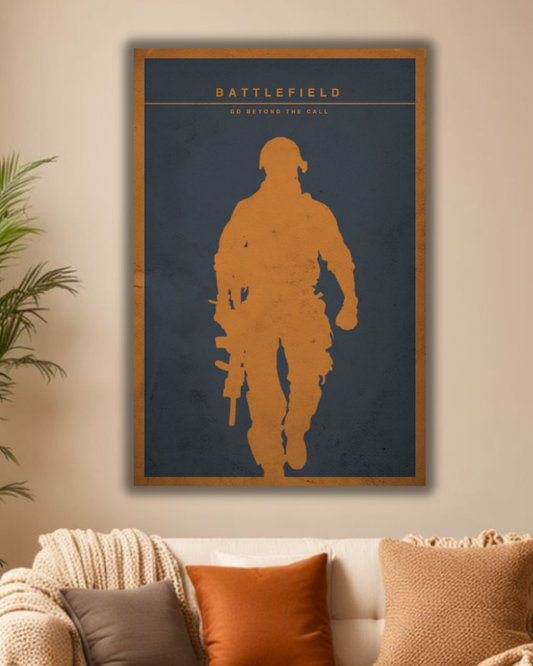 Battlefield Orange Icon Gaming Poster
