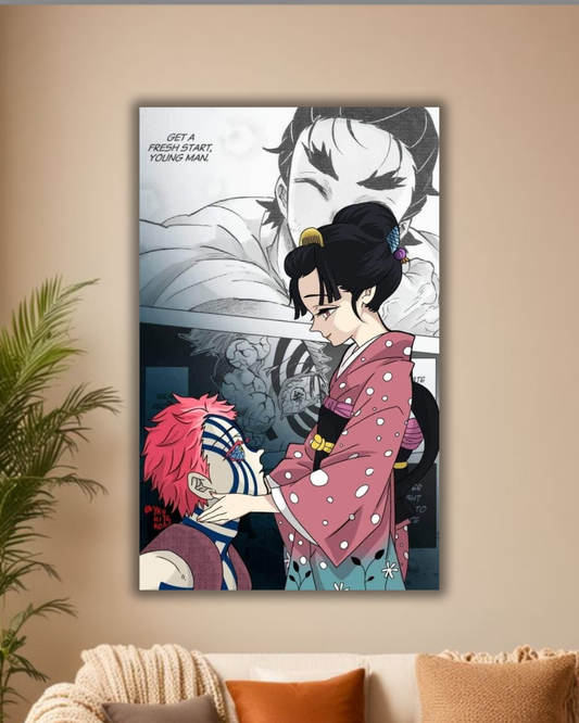 "Eternal Embrace: Akaza & Koyuki poster "