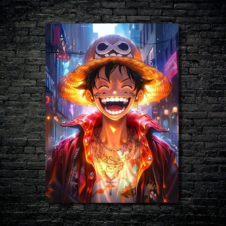 Luffy one peice acyril poster