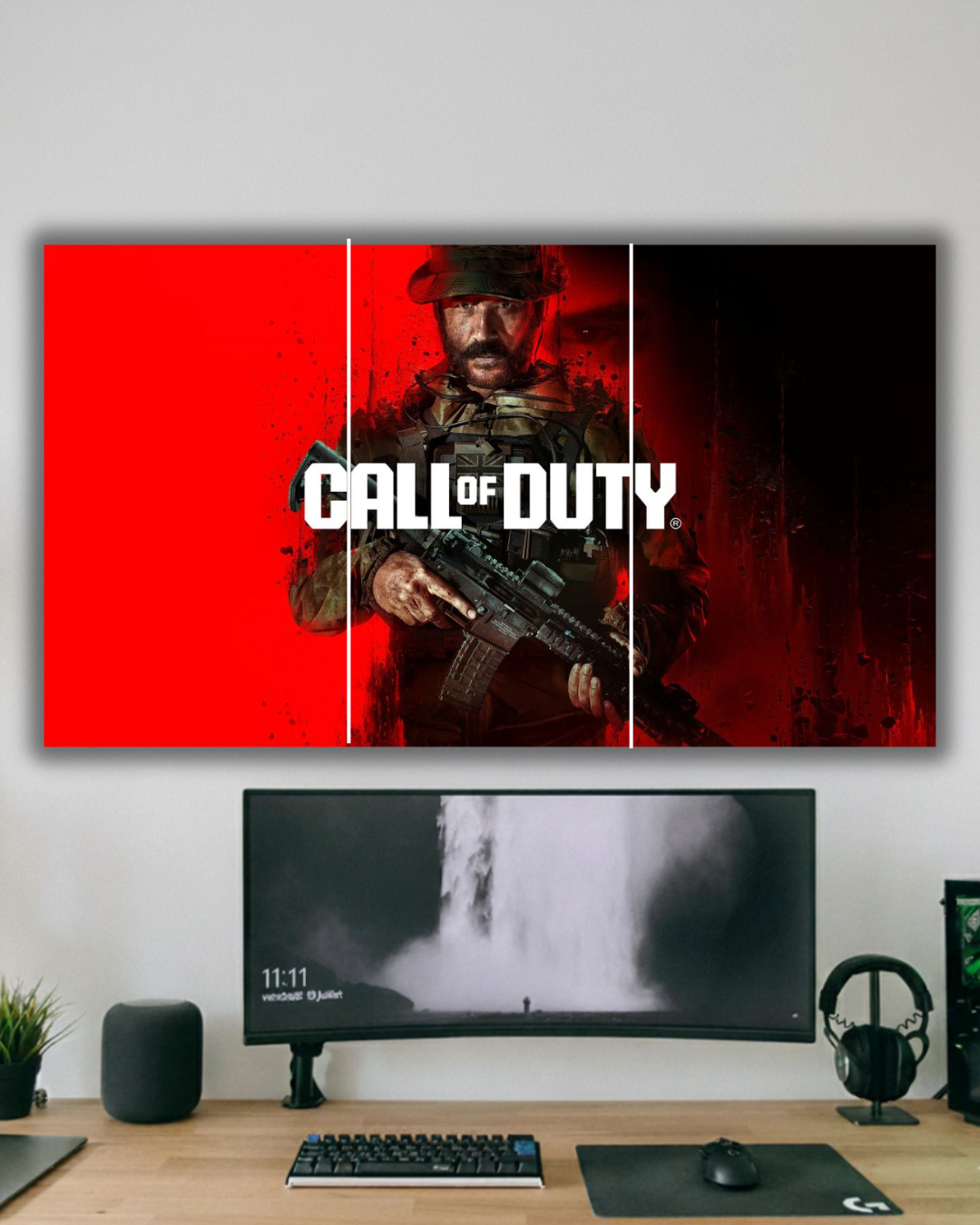 "Red Shadow Warrior Gaming Poster"