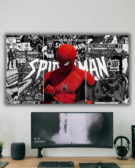 "Spider-Man Modern Canvas Wall poster– Comic Collage Edition"