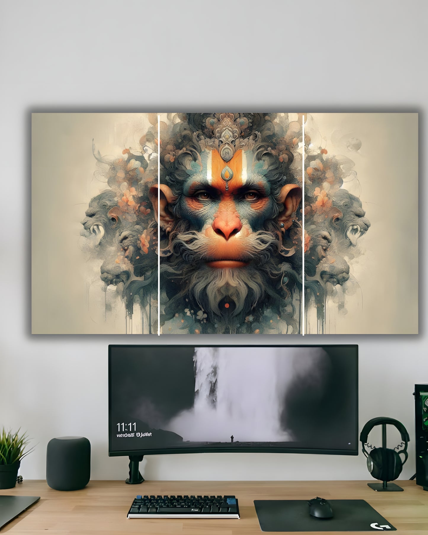 Mystic Hanuman Spiritual Wall Art