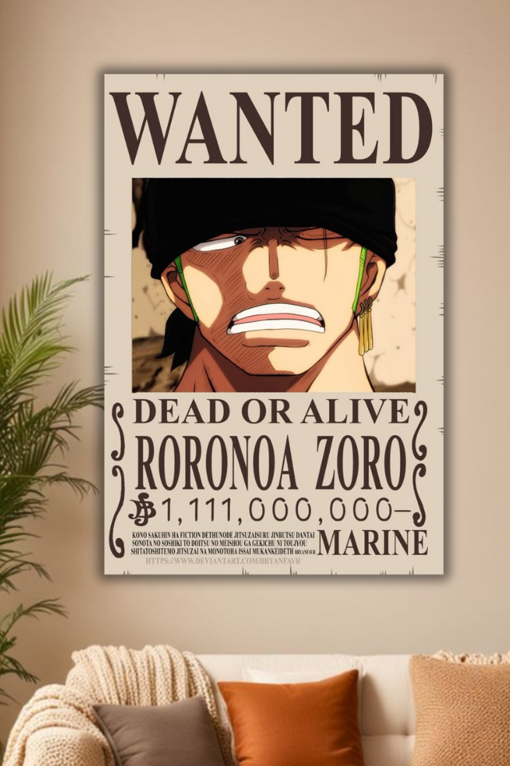 "One Piece Zoro Bounty Poster "