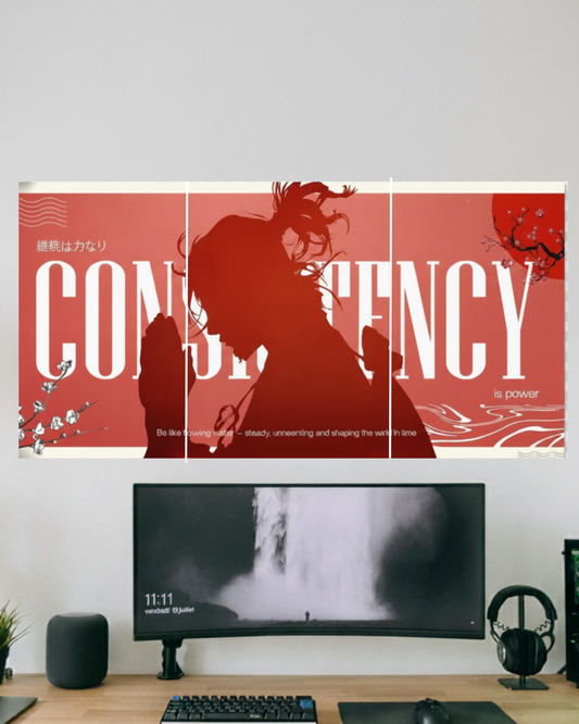 Consistency is Power: Steadfast Motivation Wall poster"