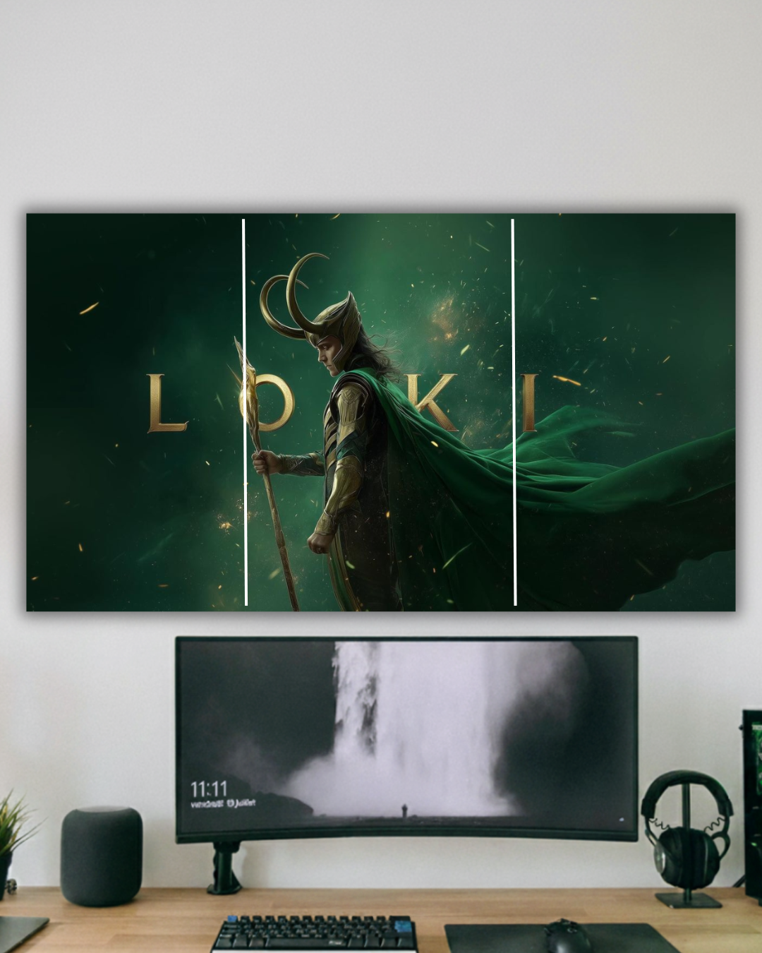 "Loki God of Mischief Wall Art – Split Canvas Poster."