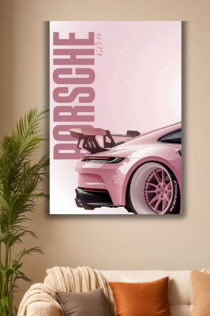 Porsche gt3 pink poster