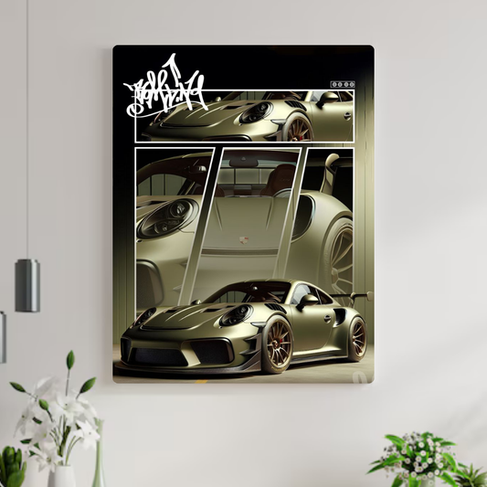 GT3 RS Pure Performance  ||  Olive Green Collector’s Poster