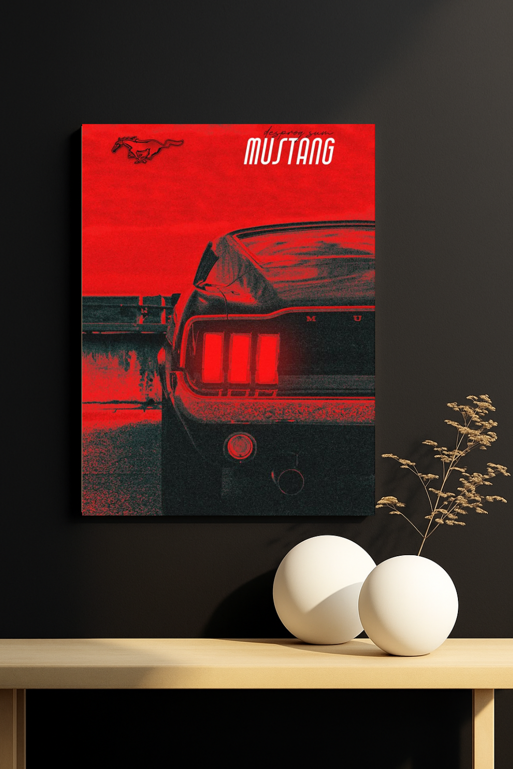 Mustang Retro Art Print – Classic Muscle Car Poster