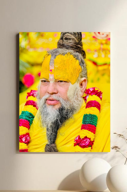 "Saint Premanand – Traditional Yellow Attire Devoties poster"