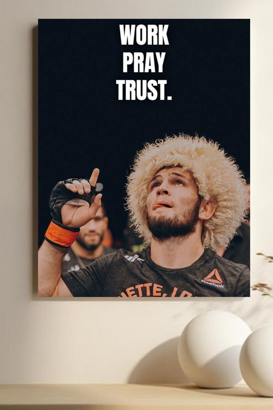 "Work Pray Trust – Inspirational Football poster Piece for Ambitious Minds"