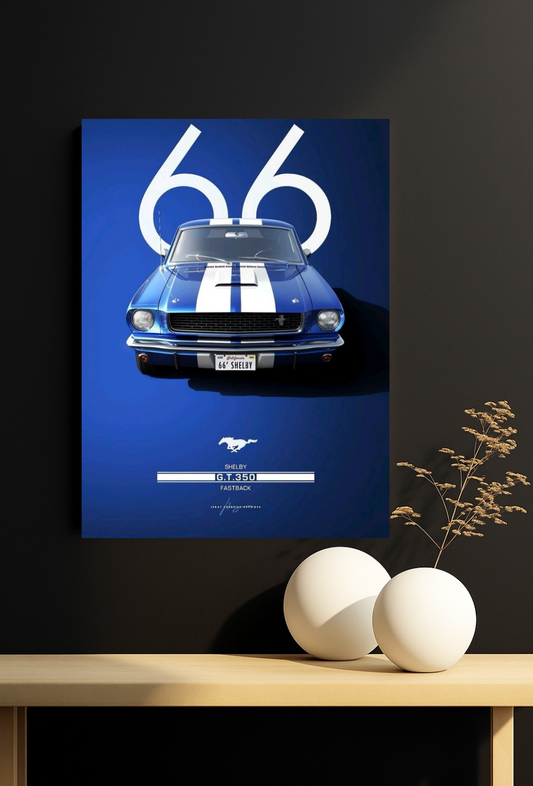 Shelby Mustang 66   ||  #1 Vintage Racing Poster