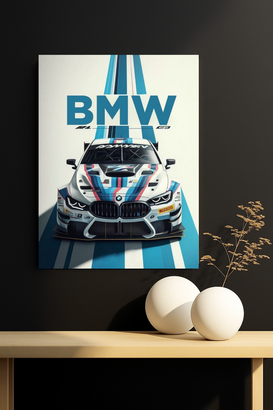 BMW Motorsport Blueprint #1  ||  Striped Car Poster