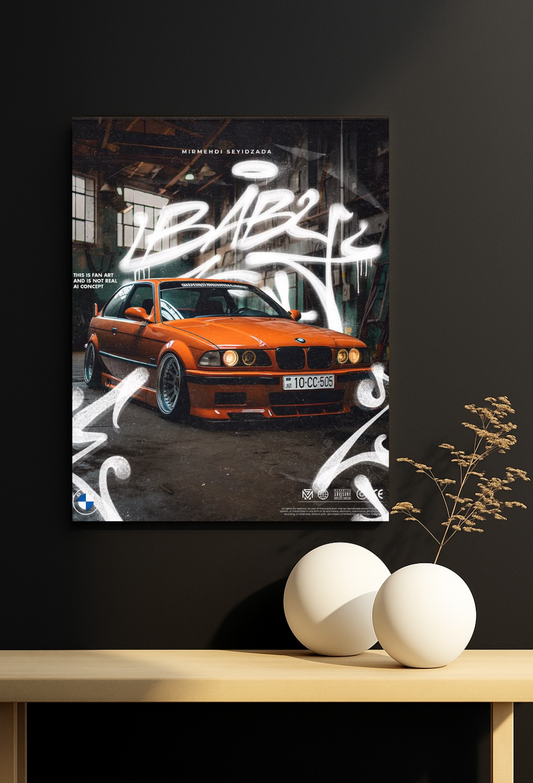 BMW E36  || #6 Street Icon Graffiti Poster