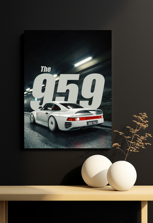 Porsche 959 Rear Stance #1  ||  Classic Supercar Poster