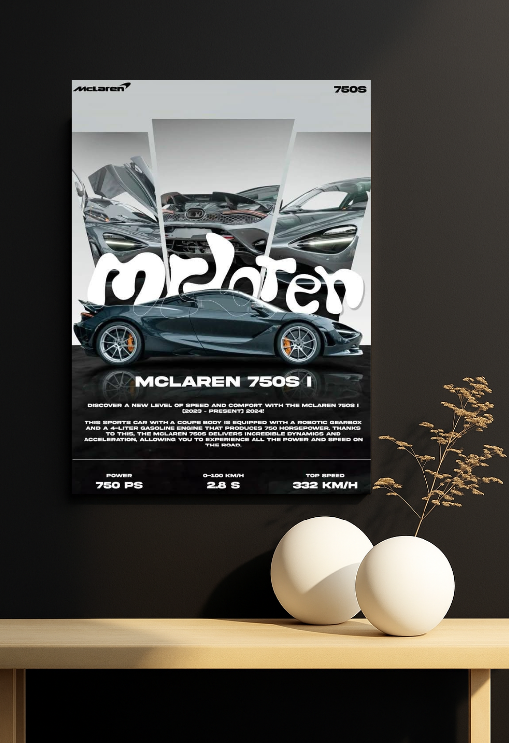 Melting McLaren 750S  || #5 Futuristic Wall Art Poster