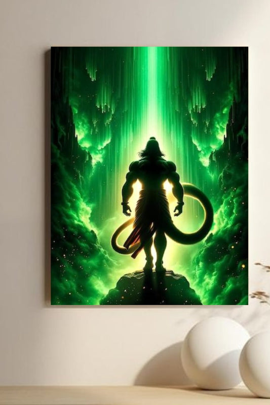 "Hanuman Ascension – Green Energy Radiance Devoties poster"