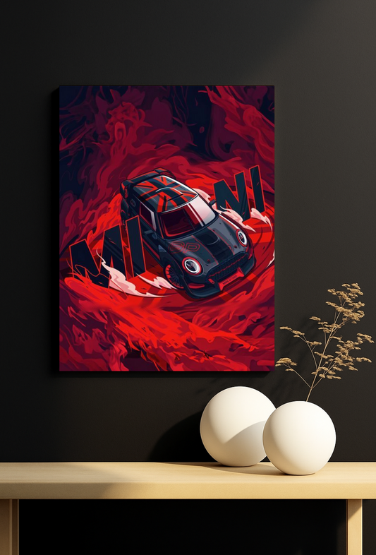 Mini Cooper Blaze 4K Art Poster