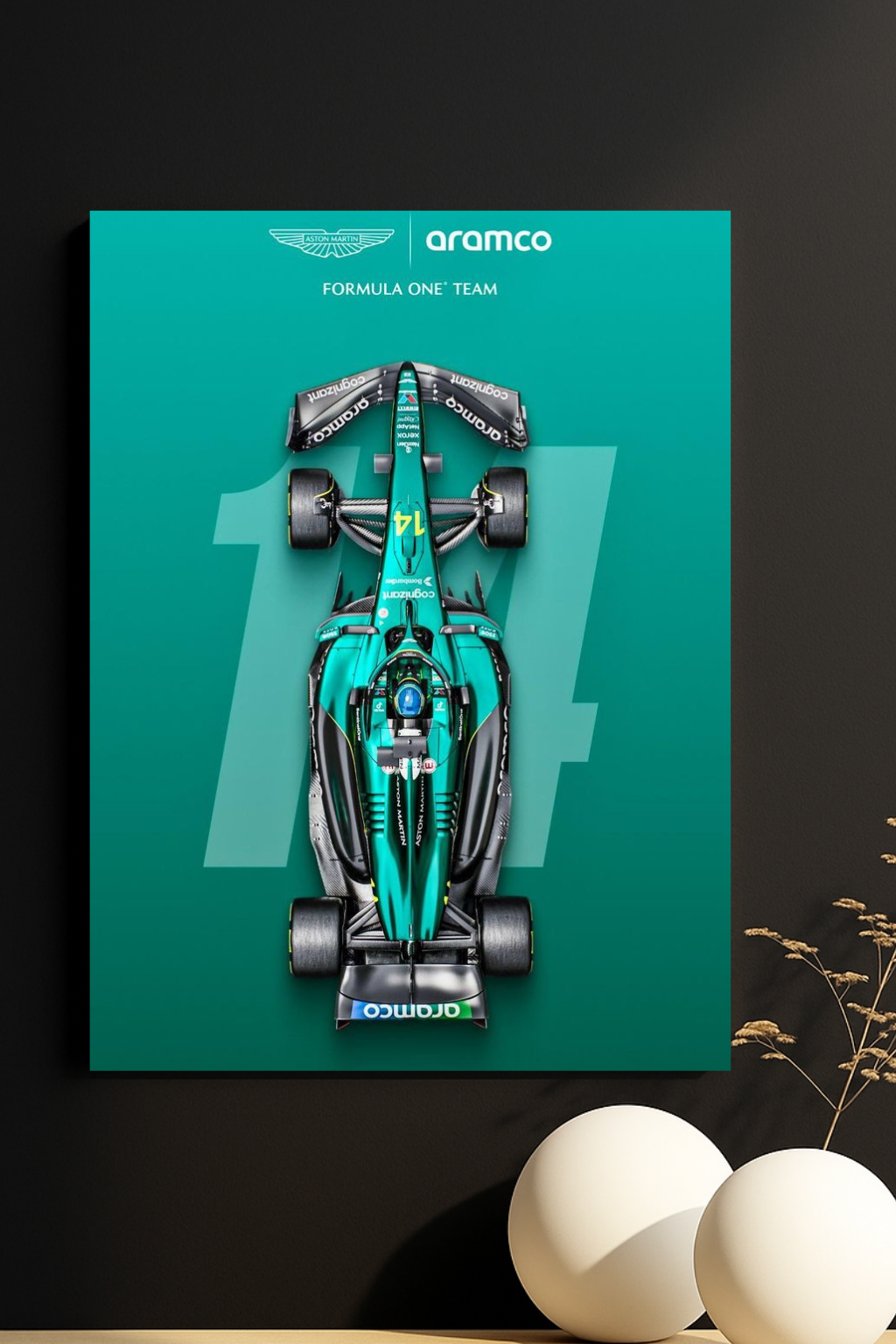 Green Thunder: Aston Martin F1 Alonso Poster