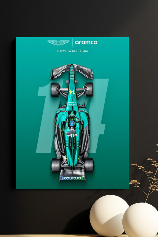 Green Thunder: Aston Martin F1 Alonso Poster