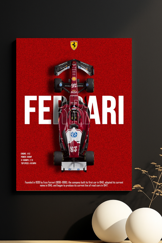 Ferrari Formula 1 Power Stance  ||  Modern Racing Art Poster