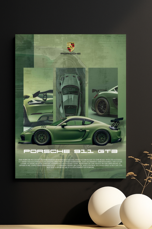 Porsche 911 GT3 RS Profile  ||  Motorsport Green Magazine Poster