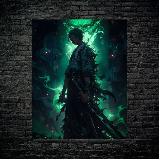 Zoro one peice acyril poster