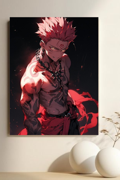 Sukuna Red Aura Anime Poster