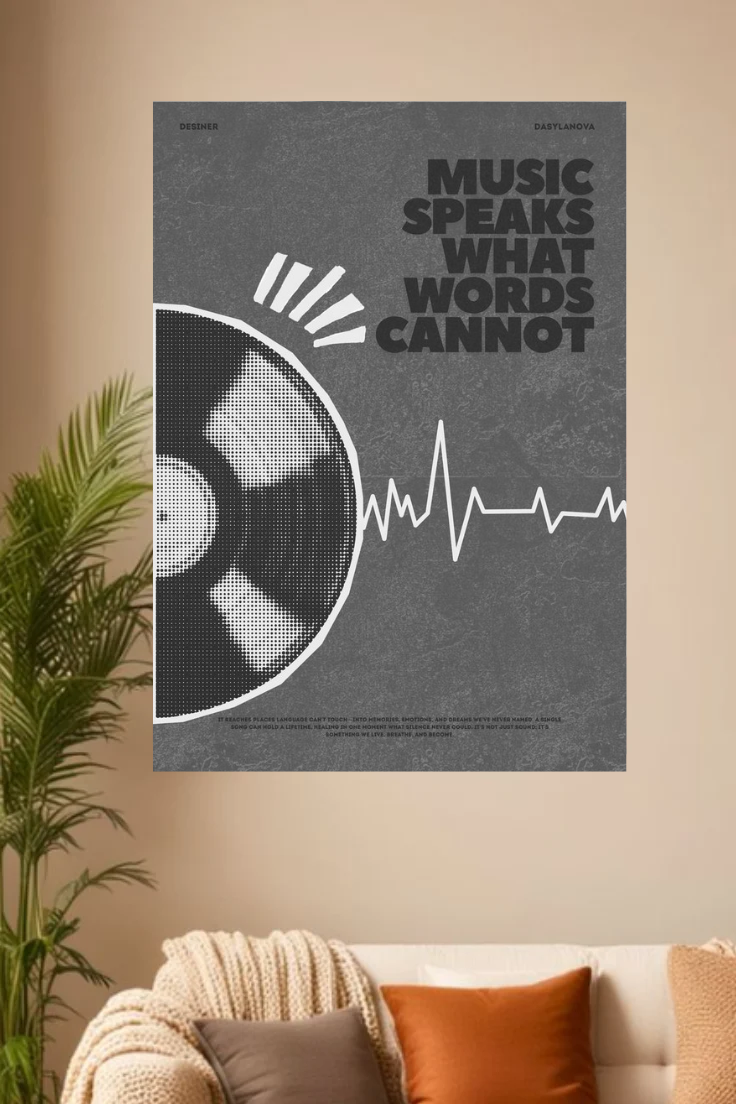 Music play wall asthetic poster