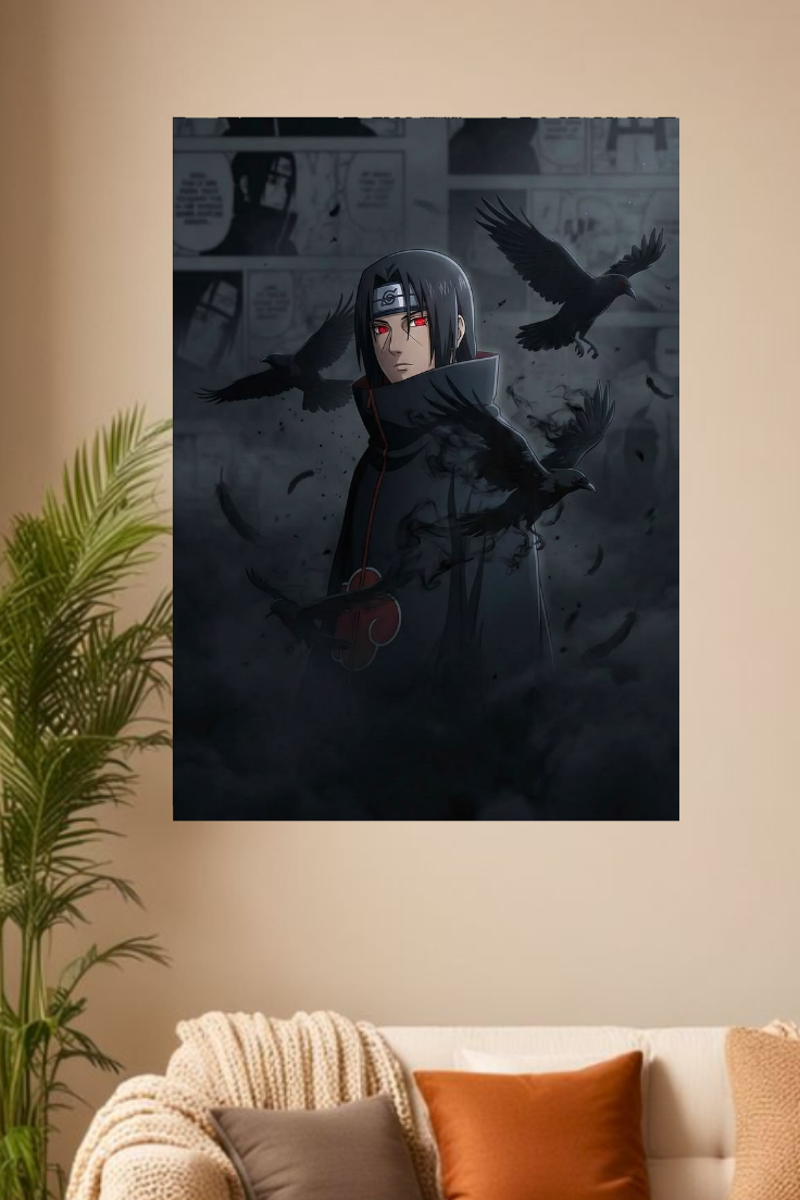 Itachi black comic poster