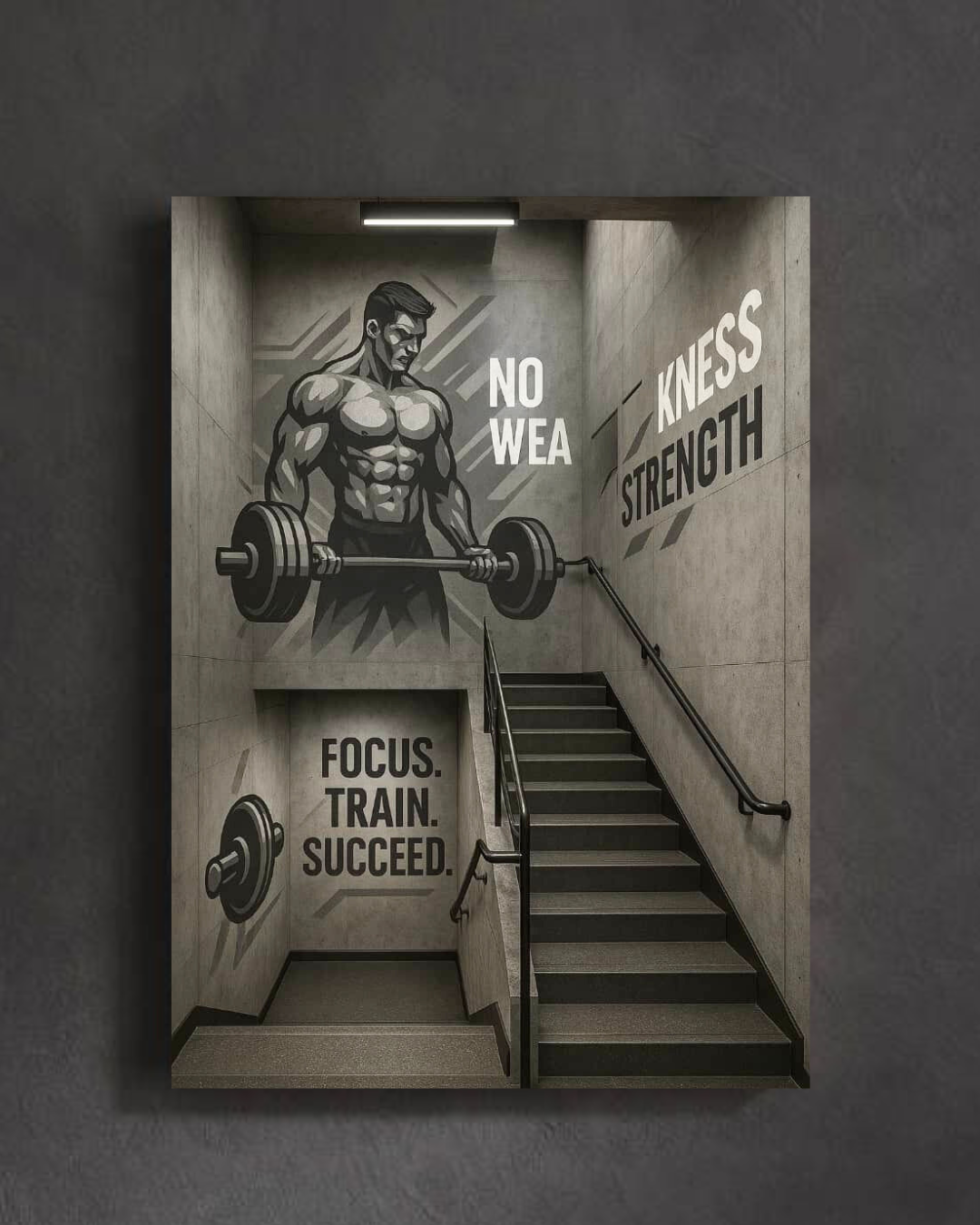 "Strength Over Weakness Bodybuilding Poster