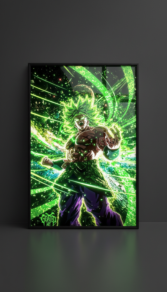 Goku green acyril painting