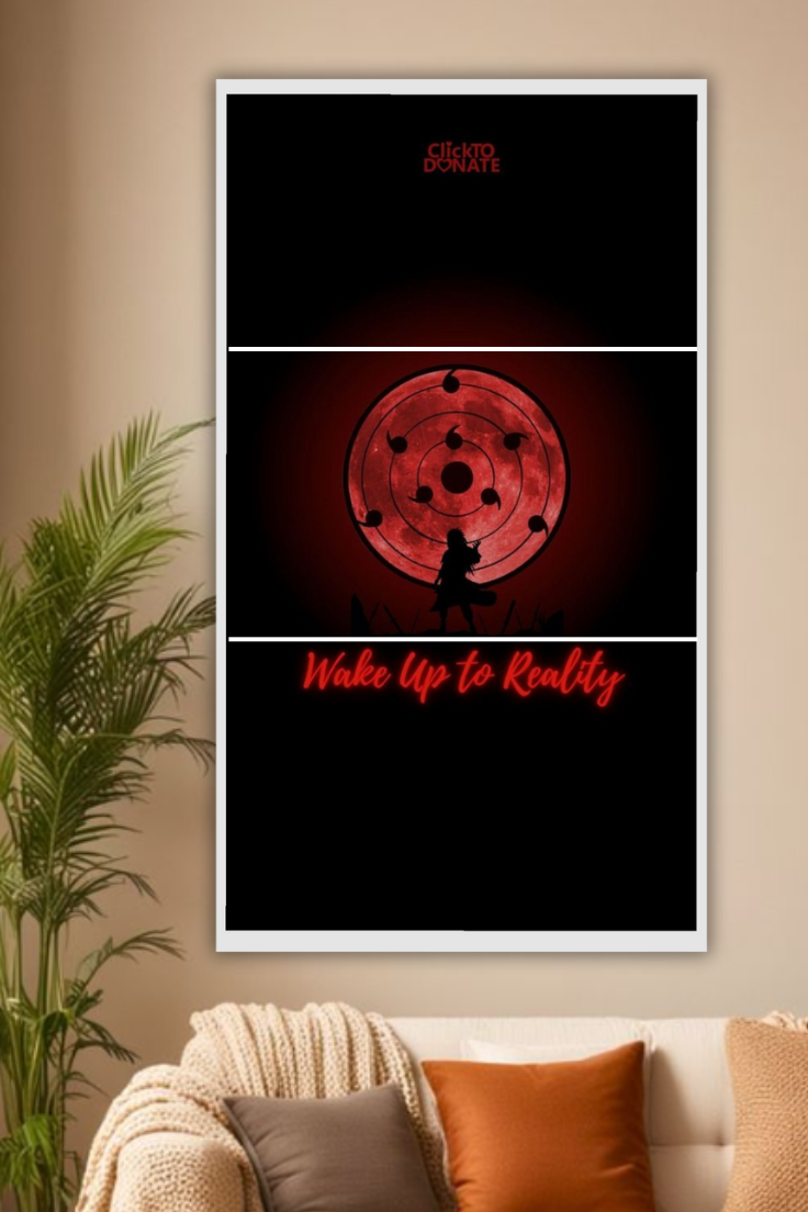 Wake Up to Reality – Uchiha Eye 3‑Panel Wall split poster