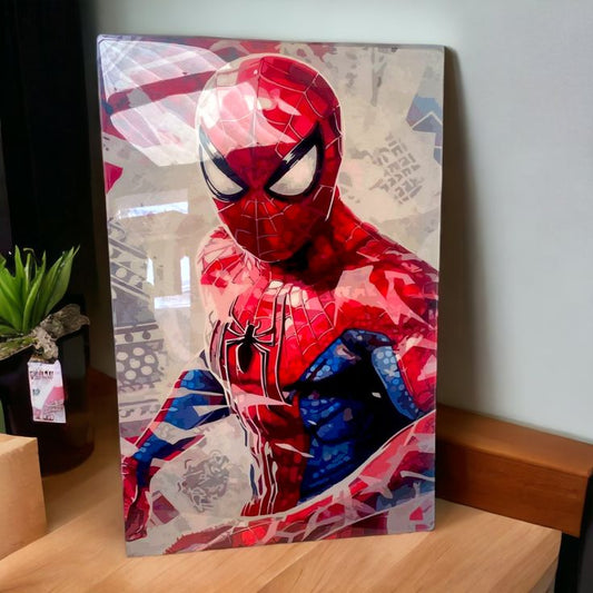 Spiderman glass acyril poster