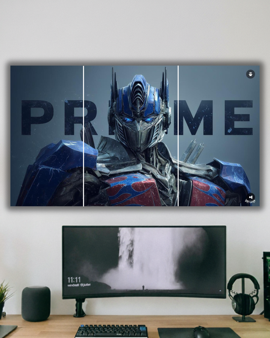 “Optimus Prime 3‑Panel Epic Canvas Wall Art for Gaming