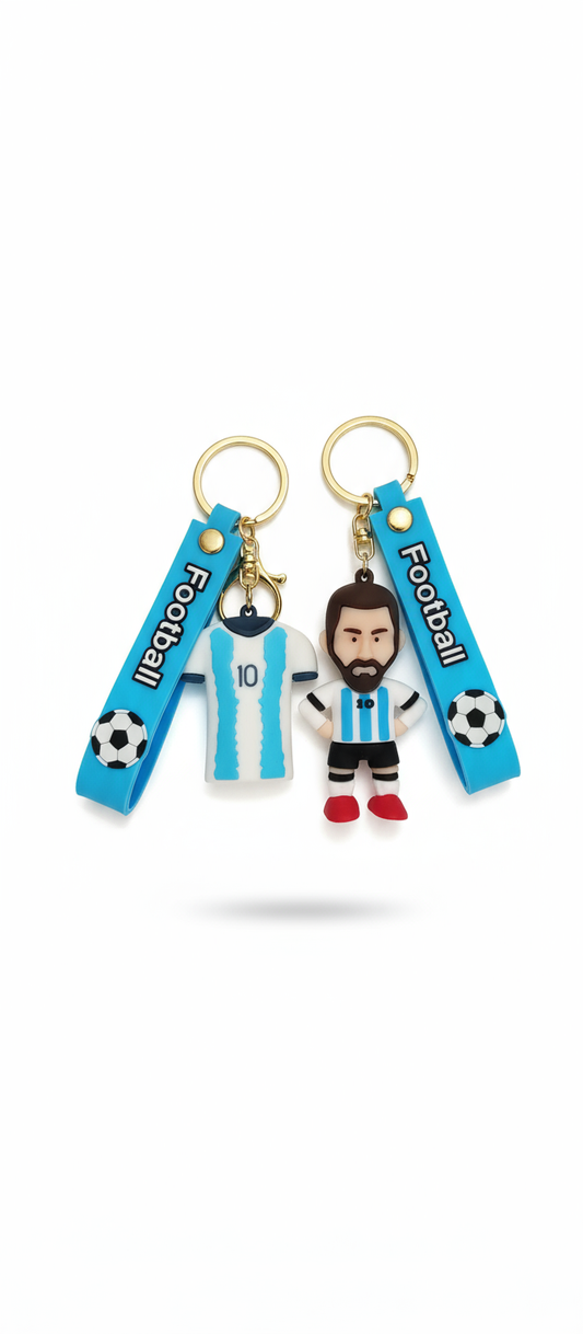Football Fan 2-Piece Keychain Set – Argentina & Blue Kit Edition