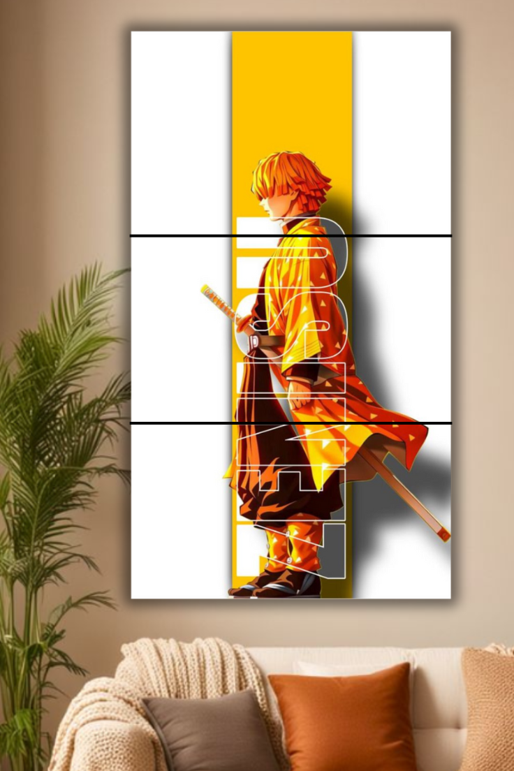 Zenitsu demon slayer split poster