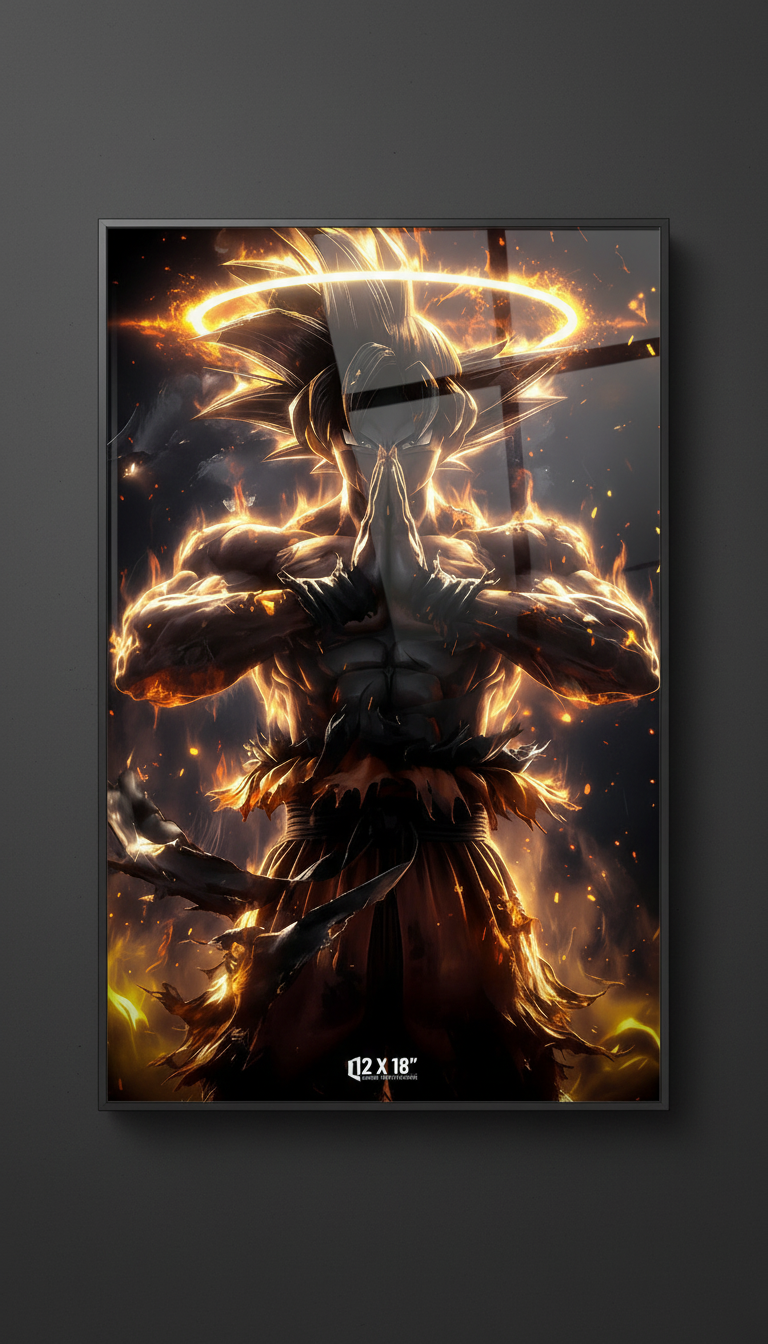 Goku lighting acyril painting