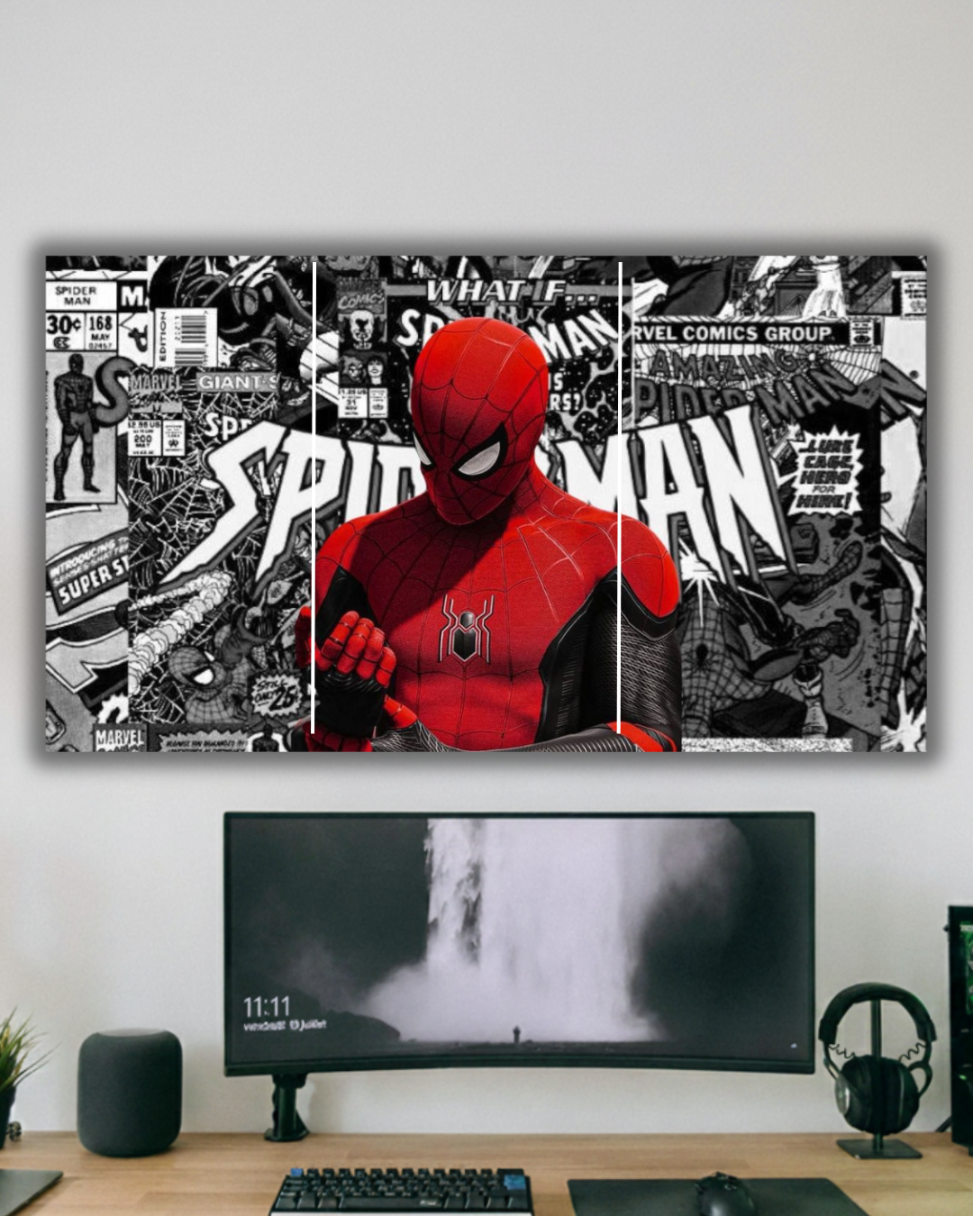 "Spider-Man Modern Canvas Wall poster– Comic Collage Edition"