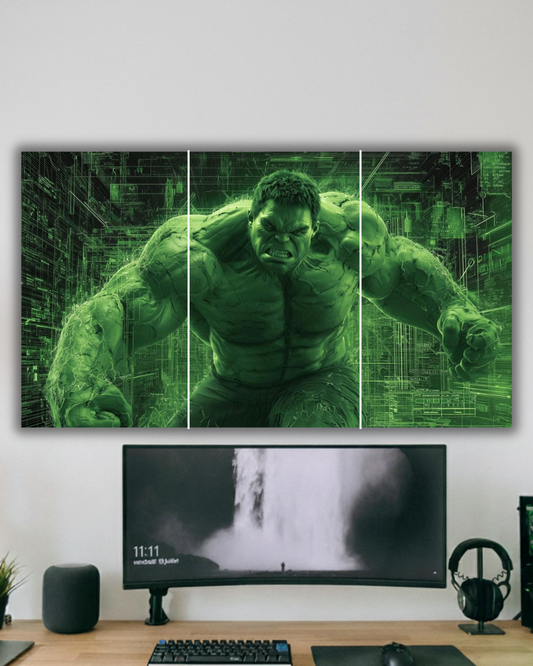 "Hulk Smash: Digital Matrix Triptych Canvas Wall poster