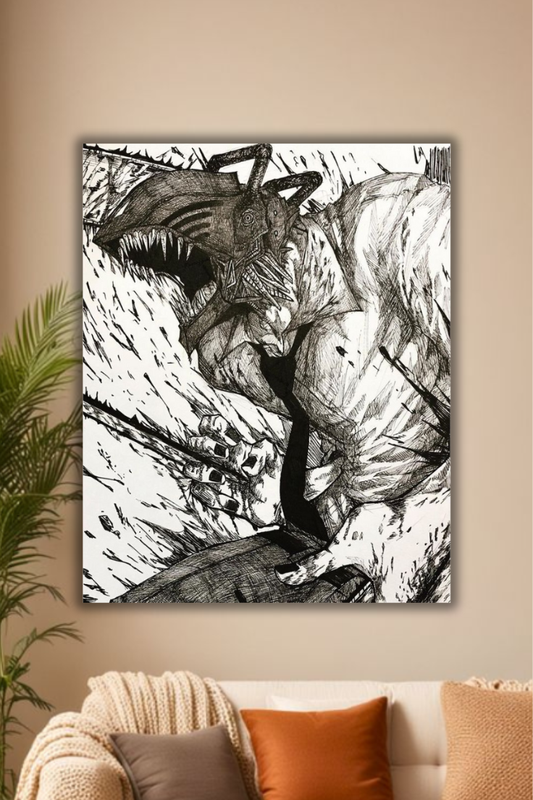 "Dynamic Chainsaw Fighter Poster"