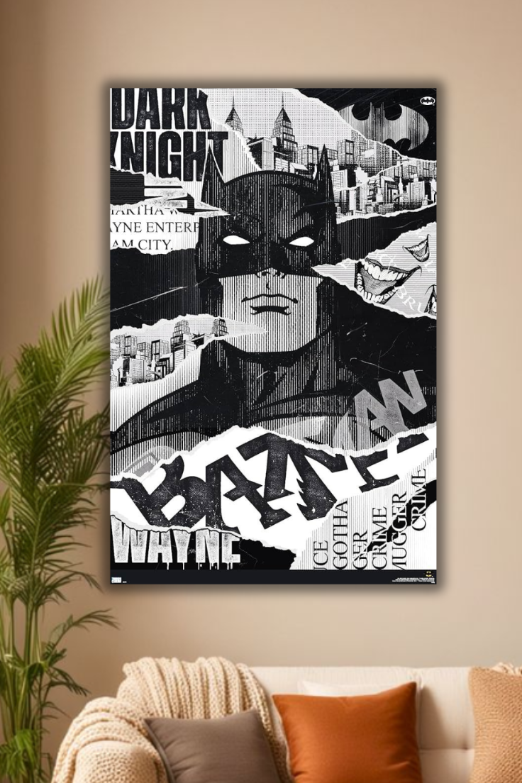 Batman black and white poster